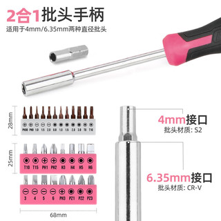 希孟家用工具箱 五金工具箱套装 钢丝钳螺丝刀锤扳手家用工具套装 38件套【进阶款】粉