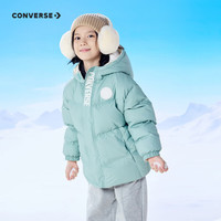 Converse 匡威童装男童羽绒服冬季轻盈保暖儿童连帽外套 豆绿色 110 /52 【身高98-104cm】