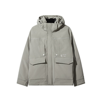 卡宾男装 三防连帽羽绒服90鸭绒工装外套潮流宽松H 煤黑色01 50/175/L