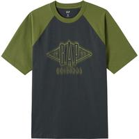 Gap 盖璞 男士撞色插肩袖logo圆领短袖T恤 463174 白色 XXL