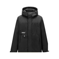 森马（Semir）羽绒服男简约时尚派克工装风宽松日常保暖外套潮 黑色（灰鸭绒）90001 170/88A/M