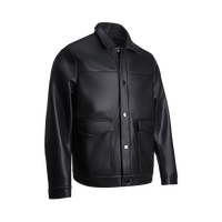 小米有品 新品首发丨RUNYON 水性PU皮轻商务翻领外套 M 黑色翻领-单里