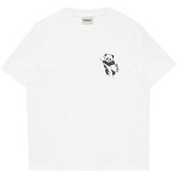 杰克·琼斯(JACK&JONES)男装25年短袖T恤男士夏季100%纯棉圆领潮流休闲卡通熊猫印花半袖 A06本白色 常规 M