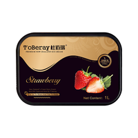 杜佰瑞（T'oberay）冰淇淋1L*1盒新西兰草莓味冰激凌甜品冷饮雪糕