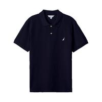 NAUTICA 男装25春夏商务休闲舒适亲肤棉氨透气短袖POLO男 藏青4NV L