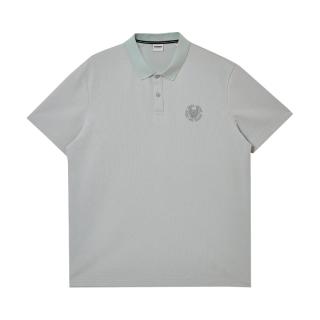 杰克·琼斯（JACK&JONES）男装25年精致虎头刺绣凉感短袖polo衫男士夏季商务半袖翻领T恤 灰绿色C52 M