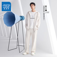 真维斯男女同款卫衣秋季340G纯棉宽松装外套J9 浅杏2184 165/84A/XS