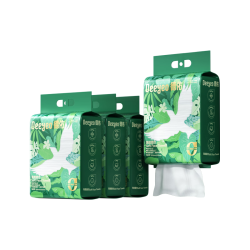 德佑 洗脸巾悬挂式飞鸟160抽*4提加大加厚 干湿两用洁面绵柔巾20*20cm