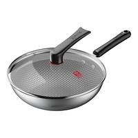 康巴赫（KBH）炒锅不粘锅不锈钢炒菜锅32cm蜂窝平底煎炒锅电磁炉燃气灶通用 32cm 蜂窝炒锅