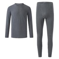 京东京造【新长绒棉】新疆纯棉男式保暖内衣男秋衣秋裤男套装 花灰色 XL