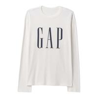 Gap男女装2025春季纯棉印花大logo长袖T恤内搭上衣美版725634 白色 XL 美码 XXL亚洲码185/108A