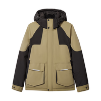 卡宾男装 三防90鸭绒羽绒服2024秋冬宽松外套时尚拼接户外H 橄榄绿88 50