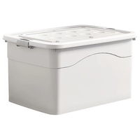 箱居塑料收纳箱大号衣物整理箱搬家箱储物箱带轮特大号玩具被子打包箱 加大号120#带滑轮【55*37*30】