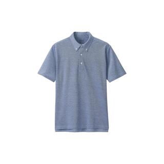 無印良品 MUJI（無印良品 ）男式 凉爽珠地网眼 纽扣领 短袖POLO衫 纯棉全棉 ABE10A3S 藏青色 XS