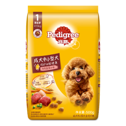 宝路 宠物狗粮 成犬全价粮 中小型犬泰迪茶杯犬柯基 牛肉味 500g