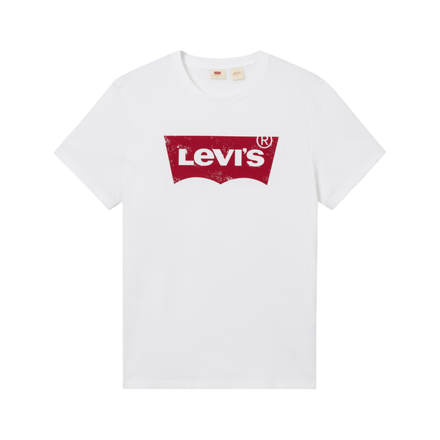 Levi's 美式宽松纯棉圆领短袖 白色