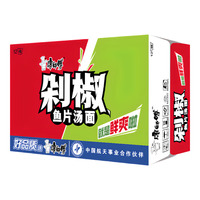 康师傅方便面经典剁椒鱼片汤面110g*12桶整箱装泡面速食