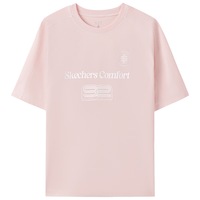 SKECHERS/斯凯奇 印花设计 男女宽松针织短袖T恤 裸粉色/01L4 S