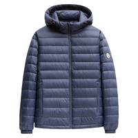 罗蒙短款羽绒服男士轻薄款休闲外套秋季中青年易穿搭羽绒外套 蓝色【连帽】 2XL (185)