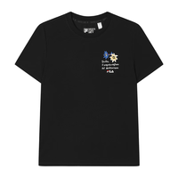 FILA斐乐女子针织短袖衫2025夏季时尚休闲凉感舒适黑T恤