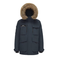 波司登极寒鹅绒羽绒服冬季男女一手长连帽大毛领保暖B40142317 极地灰8270 165/88A