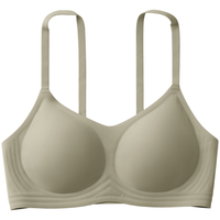 蕉内【周冬雨同款】501S果冻条文胸内衣聚拢小胸无钢圈软支撑胸罩 橄榄绿 L