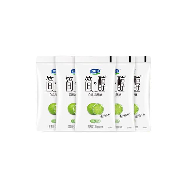 君乐宝 简醇酸奶 0添加蔗糖青柠原味100g*5袋