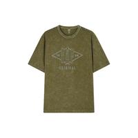 Gap 盖璞 男女款纯棉雪花水洗短袖T恤 463153 绿色 L