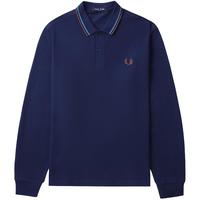 FRED PERRY男士休闲POLO衫2024冬季宽松条纹麦穗刺绣长袖潮M3636