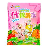 蜡笔小新海绵宝宝1kg什锦果冻50杯袋装果味果冻儿童零食大礼包