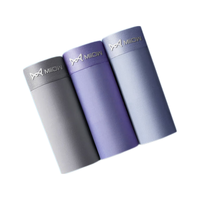 猫人 MiiOW冰丝男士内裤男生夏季薄款无痕四角3A抗菌短裤男式透气男款裤衩 浅灰+蓝紫+灰紫 2XL