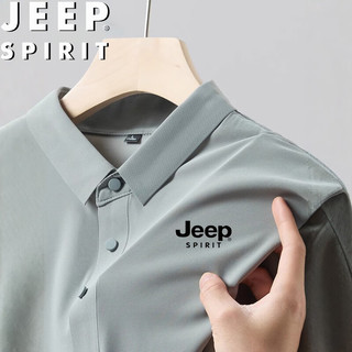  JEEP SPIRIT 冰丝透气 男士短袖T恤  M (80-110斤） 黑色