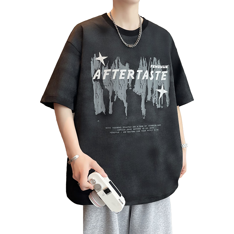  佐菲利 扎染 男士短袖T恤  2XL 【140-160斤】 紫色
