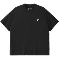 FILA FUSION 宽松 男士短袖T恤 正黑色 L