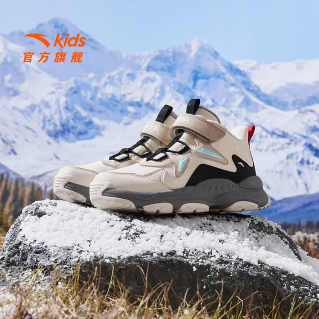 安踏 25秋冬新品　儿童魔术贴保暖高帮雪地靴