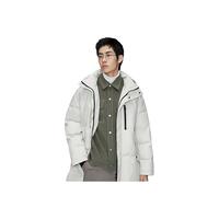 GXG男装 三防面料中长款羽绒服外套男宽松保暖连帽羽绒服23冬 米白 180/XL