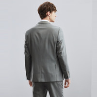 柒牌休闲西服男春夏商务职业工装单西平驳领男士西装1JC70310 军绿 48 B