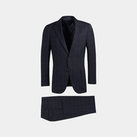 移动端：SUITSUPPLY 奥莱SUITSUPPLY藏青色格纹羊毛男士西装套装