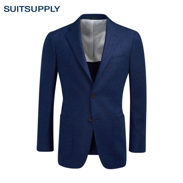 移动端：SUITSUPPLY 奥莱蓝色羊毛商务休闲男士西装上衣