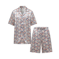 移动端：Not Just Pajama 心动博物馆 22姆米真丝短袖睡衣家居服女款套装