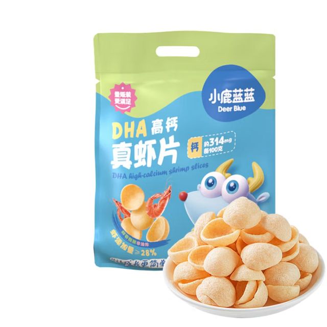 小鹿蓝蓝 高钙鲜虾片10袋120g