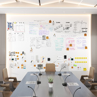 移动端：磁博士 双层白板写字板磁性珐琅板平替哑光墙贴磁吸贴片办公可投影展示板可擦可定制大号磁力墙照片墙文化墙会议室用