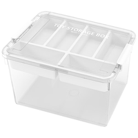 禧天龙(Citylong)玩具收纳盒乐高积木零件磁力片双层分格整理收纳箱药箱工具箱 【30L】大号透明白