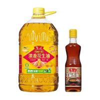 鲁花 luhua香飘万家浓香花生油6.08L+芝麻香油100ml食用油厨房香味浓郁