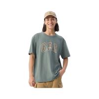 Gap男女装2025春季纯棉字母印花logo短袖T恤上衣美版797924 绿色 L 美码 XL亚洲码185/104A