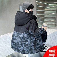 男童冬装外套2025新款加绒加厚派克服秋冬款儿童棉衣棉服男孩潮牌