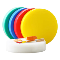 庄子然彩色分层菜板圆形商用切菜板食品级家用抗菌防霉砧板实心加厚案板 柠檬黄【加厚PE分层/耐砍耐剁】 直径48*高15cm（可分6-8层） 直径48*高15cm6-8层 黄色