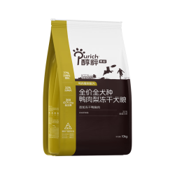 醇粹 黑标鸭肉梨冻干狗粮中小型犬泰迪比熊成犬幼犬通用粮清爽泪痕10kg