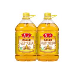 鲁花 淘淘飘香5S压榨一级花生油4.28L*2桶食用油