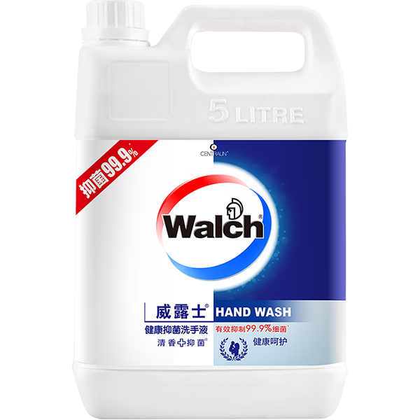 威露士 健康抑菌洗手液补充装5L 泡沫丰富杀菌99.9%家庭酒店餐厅10斤大桶